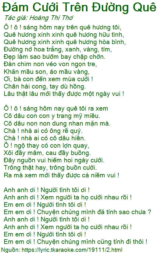 Lời Bài Hát Đám Cưới Trên Đường Quê Gallery 1