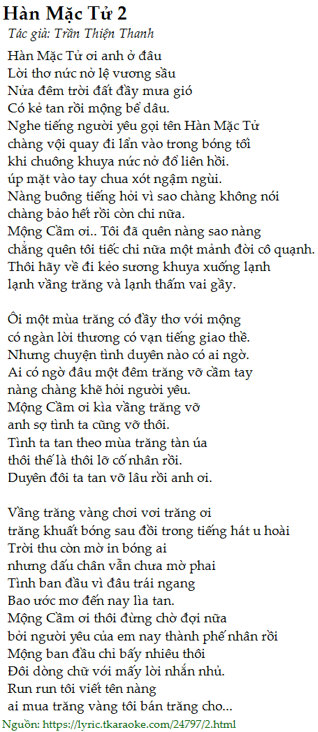 Hàn Mặc Tử Bài Hát Gallery 1
