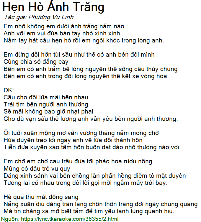 Lời Bài Hát Hẹn Hò Đêm Trăng Gallery 1