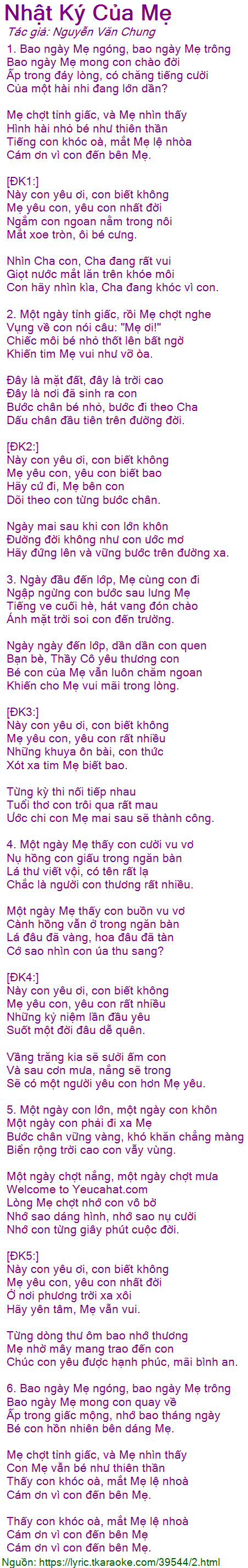 Lời Bài Hát Nhật Ký Của Mẹ - Hiện Thực Gallery 1