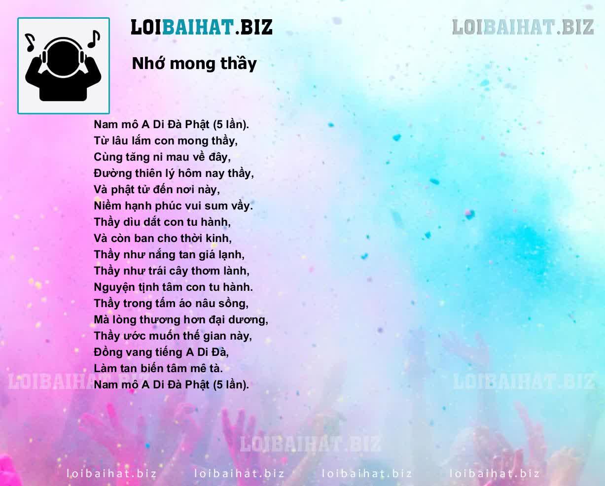 Lời Bài Hát Nhớ Mong Thầy Gallery 1
