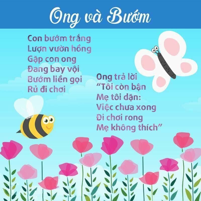 Bài Thơ Ong Và Bướm Mầm Non - Hay Nhất Cho Bé Gallery 1