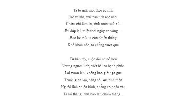 Những Bài Thơ Về Sự Hy Sinh Của Người Lính
