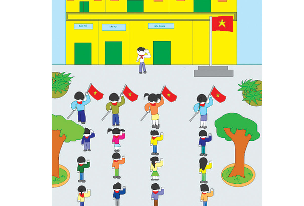 Tả cảnh sinh hoạt chào cờ Gallery 2