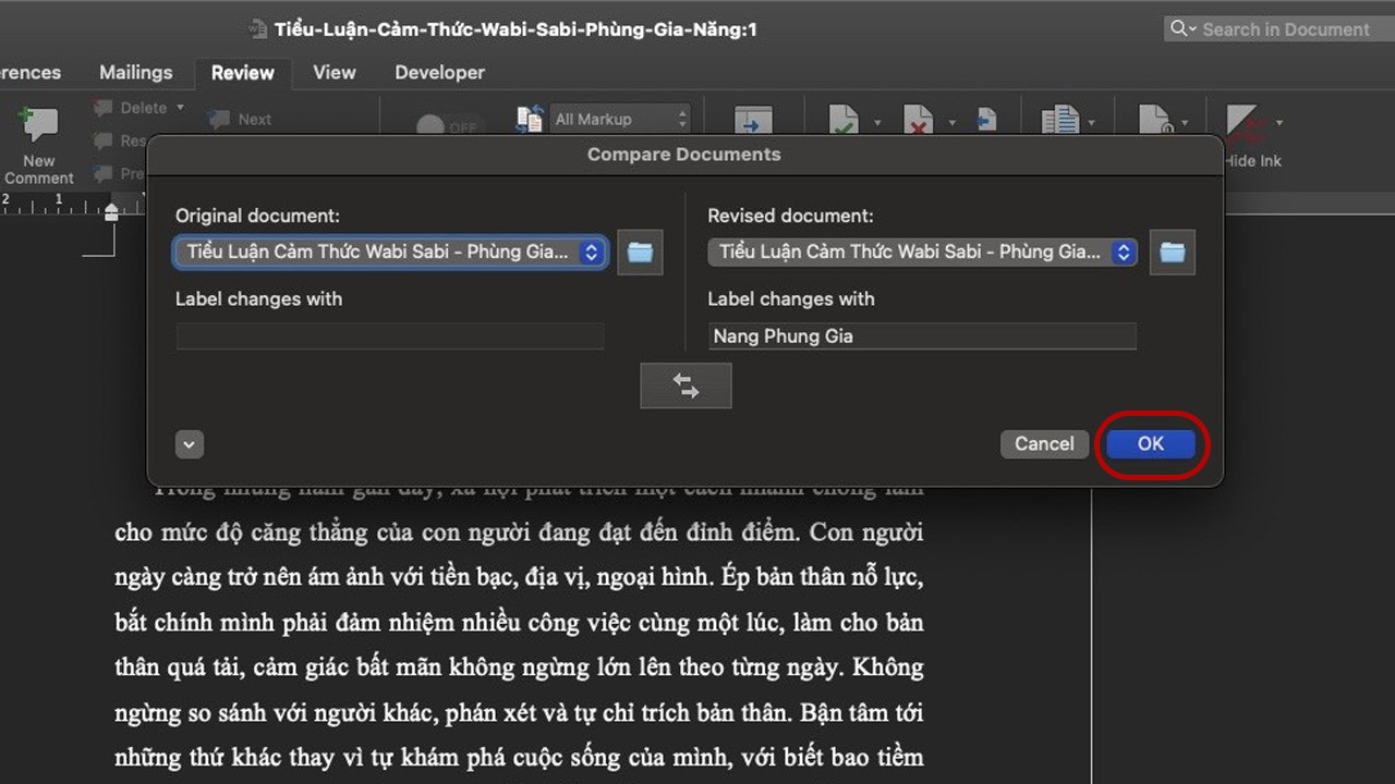 So sánh sự khác nhau giữa 2 file Word Gallery 2