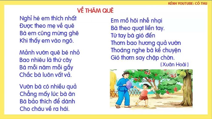 Bài Thơ Về Thăm Quê Lớp 3 Hay Nhất Gallery 2