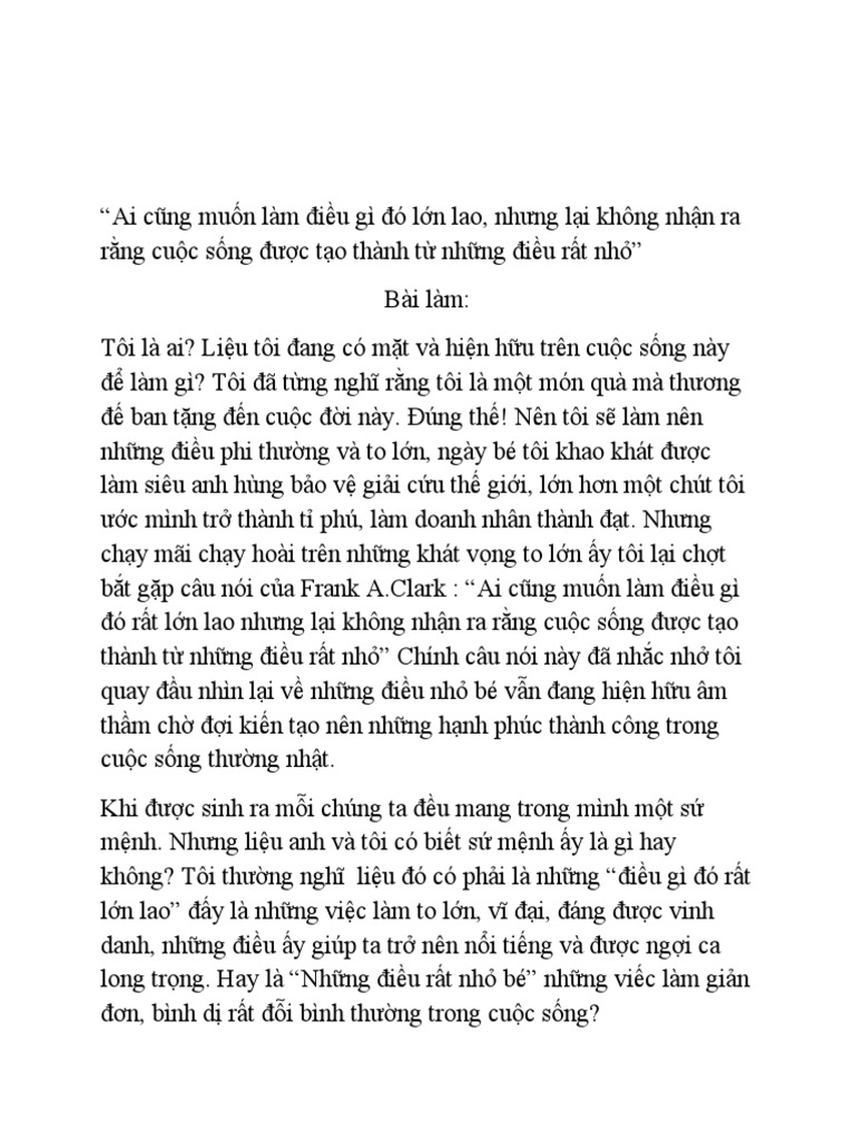 Những Điều Lớn Lao Là Gì?