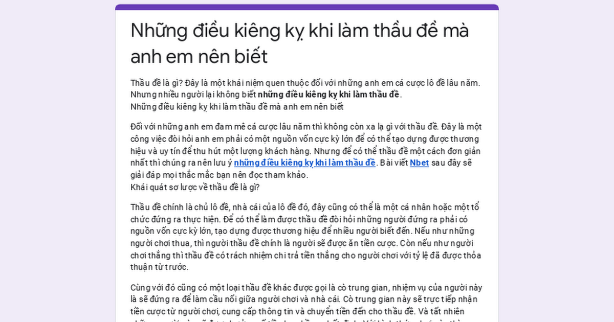Làm Số Đề Nên Kiêng Những Gì? Gallery 1