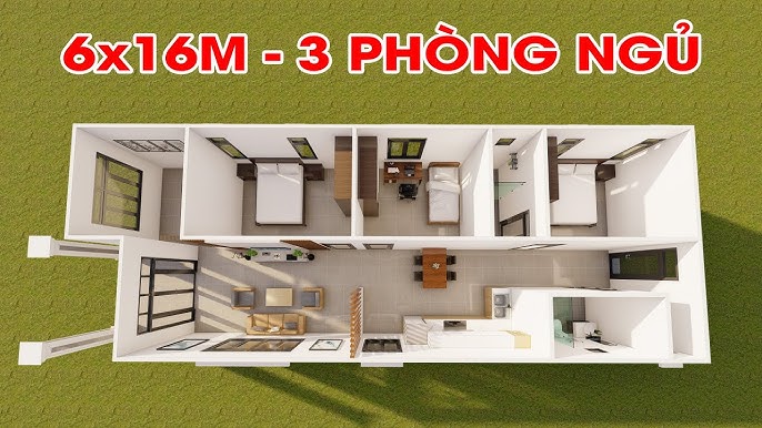 Mẫu nhà cấp 4 ngang 6m 3 phòng ngủ Gallery 2