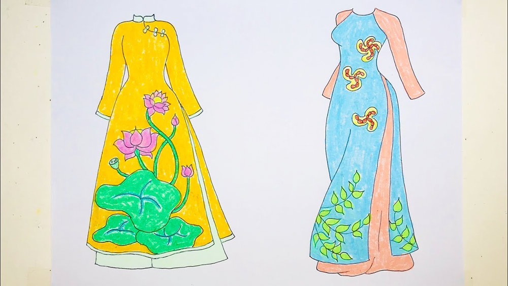 Họa tiết vẽ áo dài lớp 7 Gallery 1