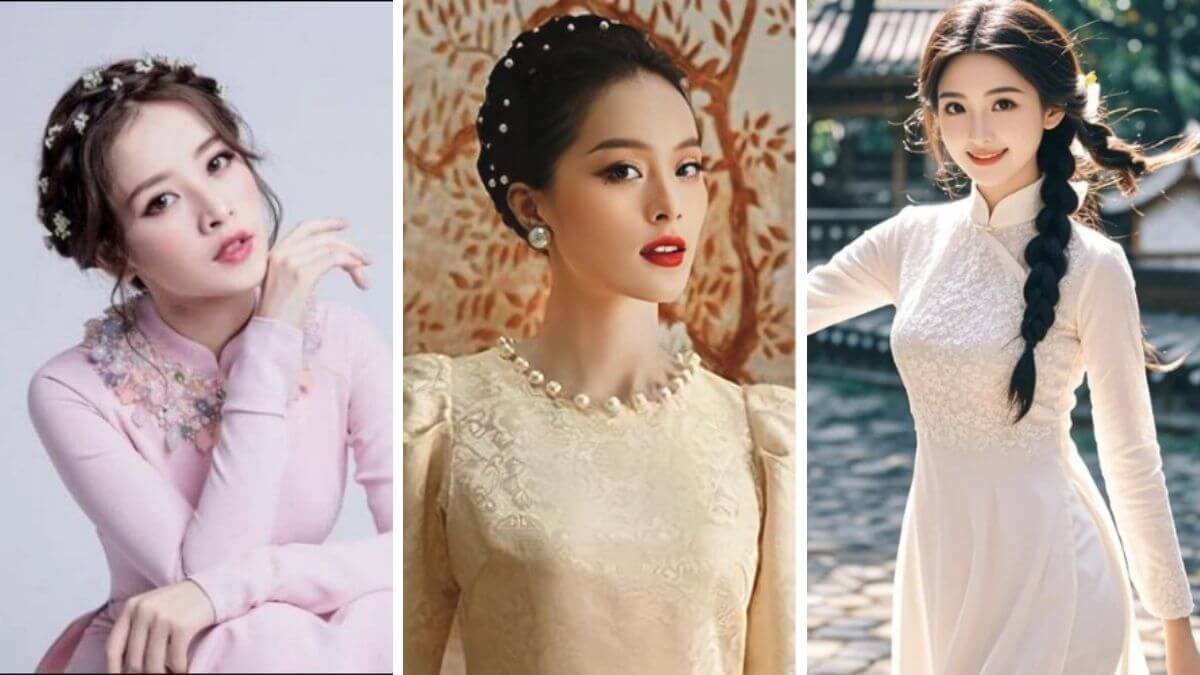 Kiểu Tóc Mặc Áo Dài Cho Mặt Vuông Gallery 1