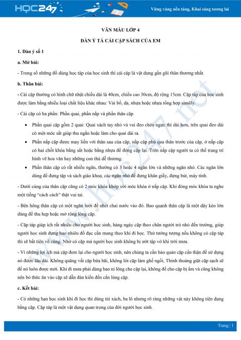 Tả chiếc cặp lớp 4 Gallery 2
