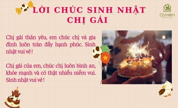 Những Lời Chúc Sinh Nhật Hay Cho Chị Gái Gallery 1