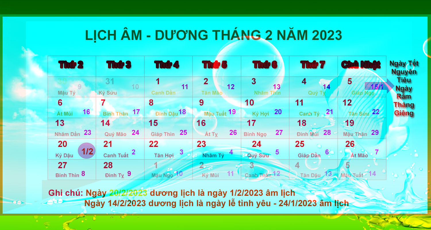 Xem Lịch Tháng 2 Năm 2023 Gallery 2