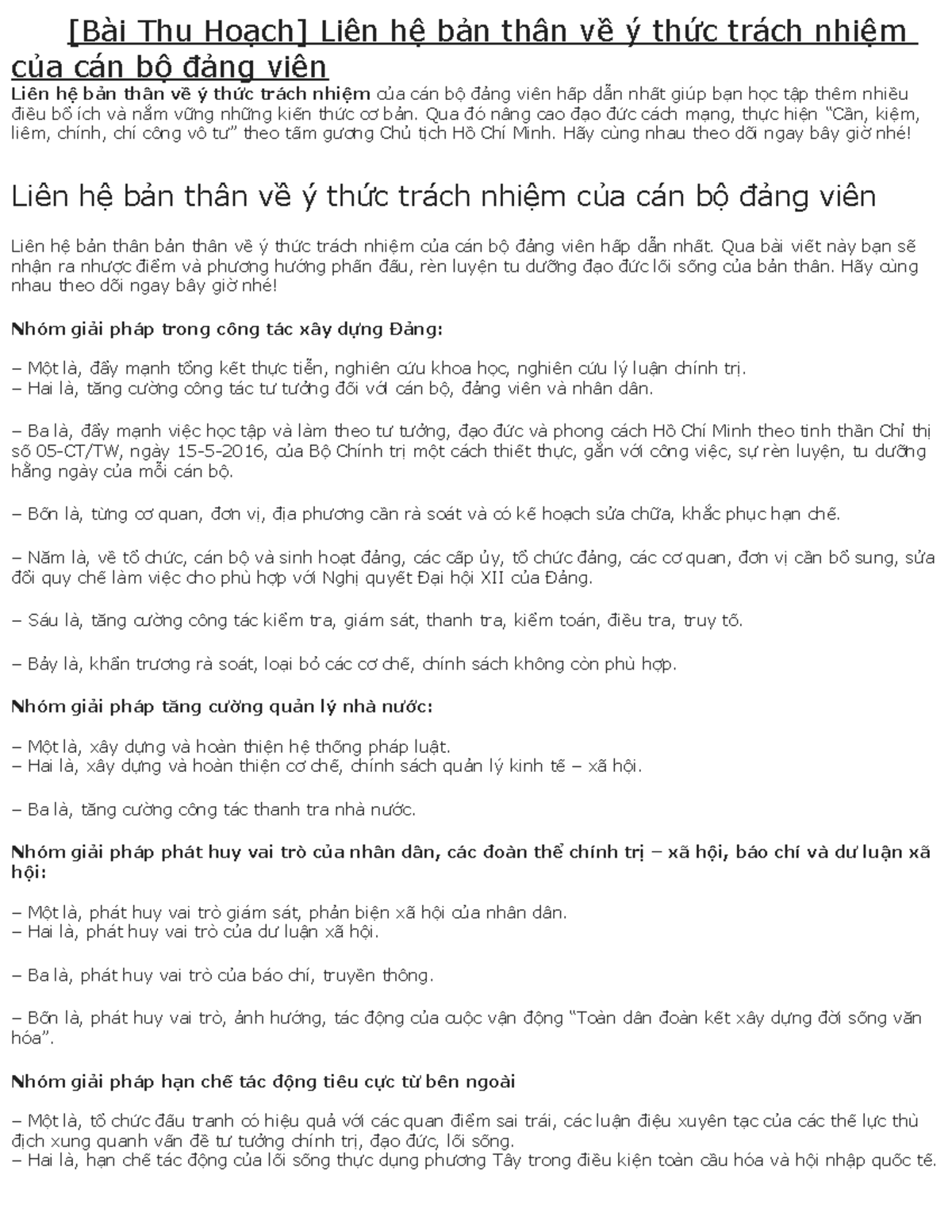 Liên Hệ Bản Thân Về Tiêu Chuẩn Đảng Viên Gallery 1