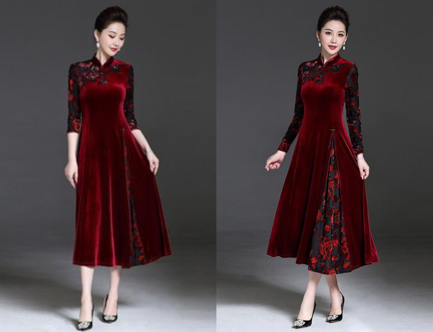 Mẫu Váy Nhung Xòe - Sang Trọng và Quyến Rũ Gallery 1