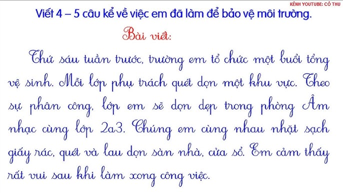Bài Văn Về Bảo Vệ Môi Trường Lớp 4 Gallery 2