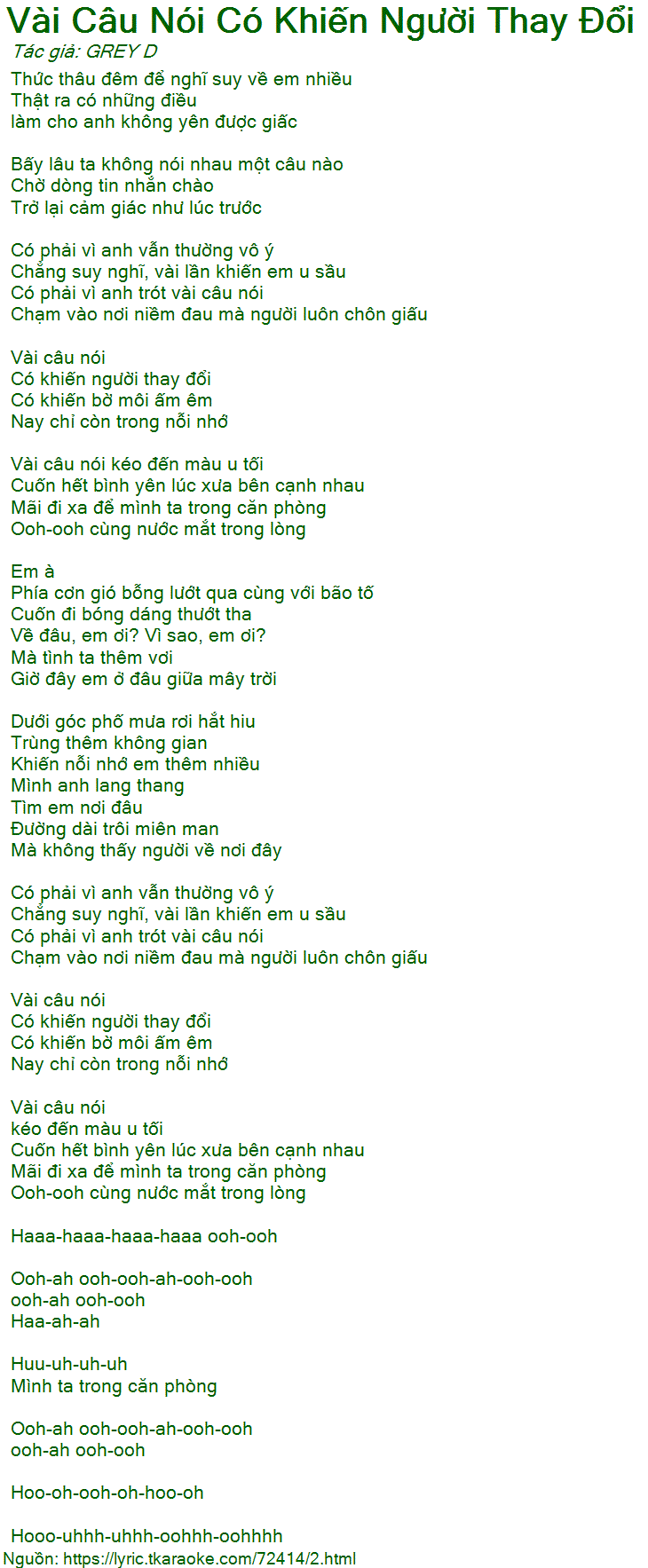 Vài Câu Nói Có Khiến Người Thay Đổi Lyric? Gallery 1