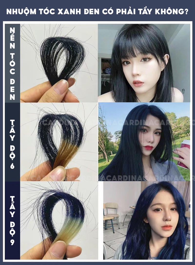 Nhuộm màu xanh đen phai ra màu gì? Gallery 2