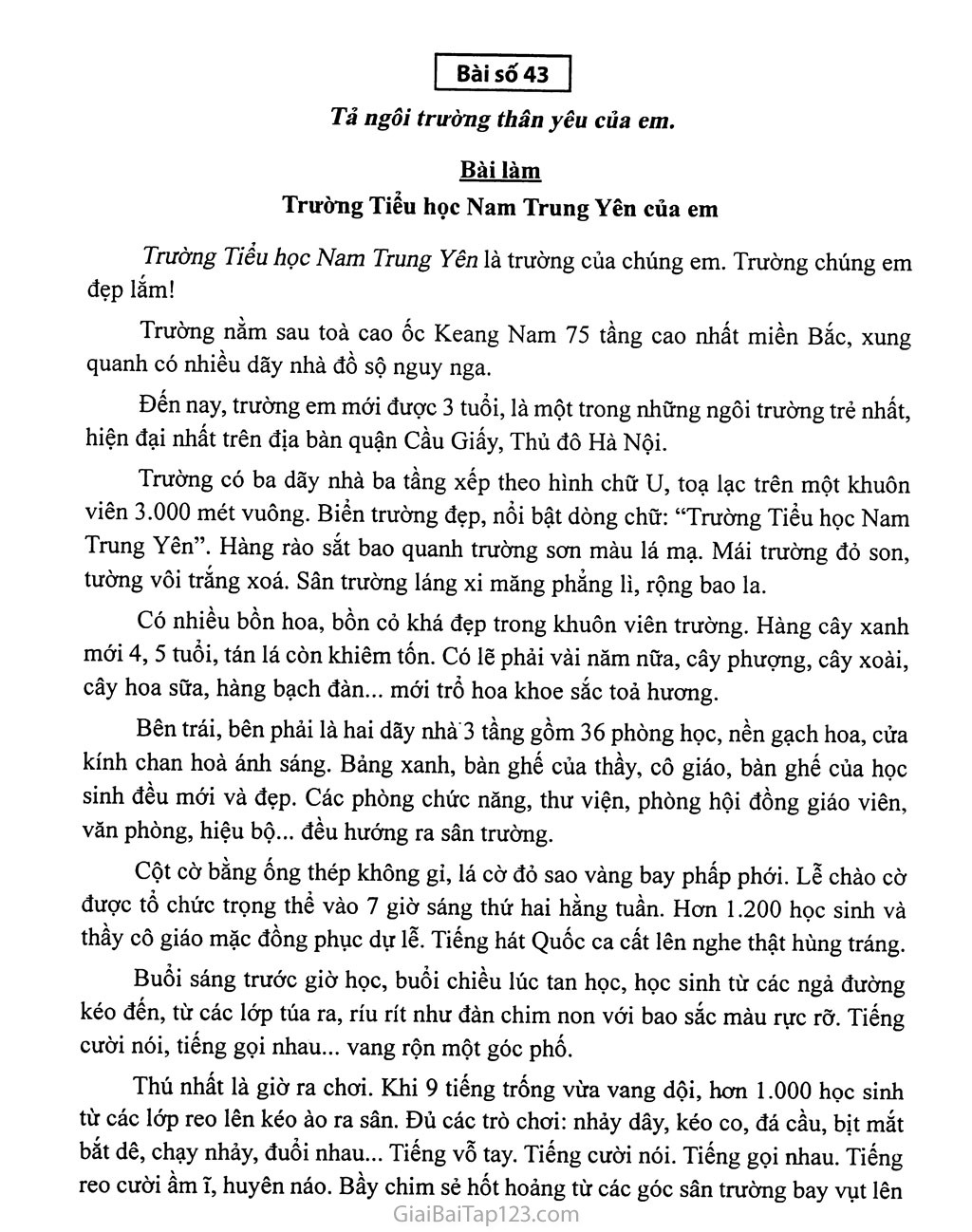 Văn tả ngôi trường lớp 5 hay nhất Gallery 2