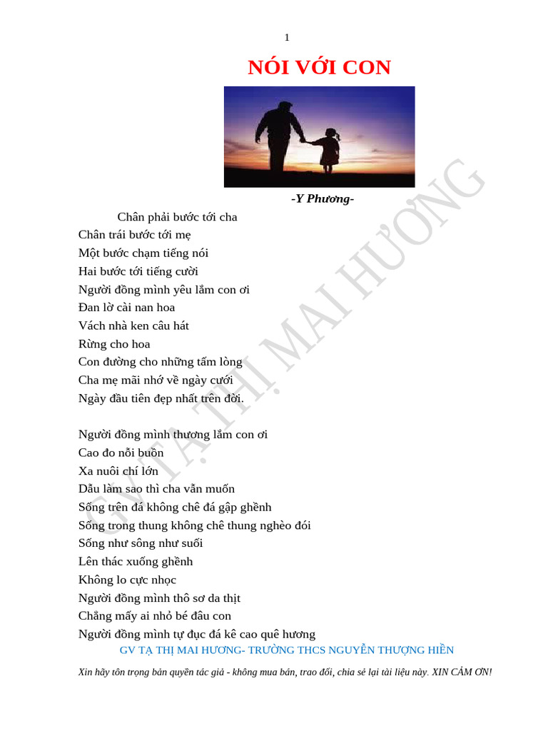 Mạch Cảm Xúc Bài Thơ Nói Với Con Gallery 2