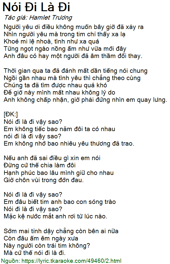 Nói Đi Là Đi