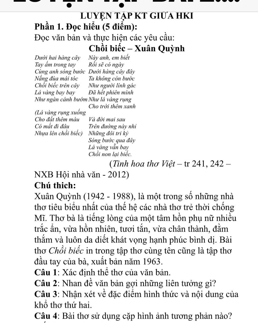 Đọc Hiểu Chồi Biếc Lớp 5 Có Đáp Án Gallery 1