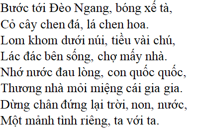 Bài Qua Đèo Ngang