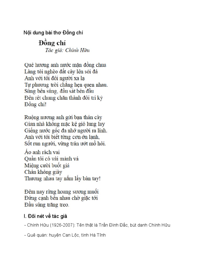 Bài thơ Đồng Chí - Phân tích chi tiết nội dung và nghệ thuật Gallery 1