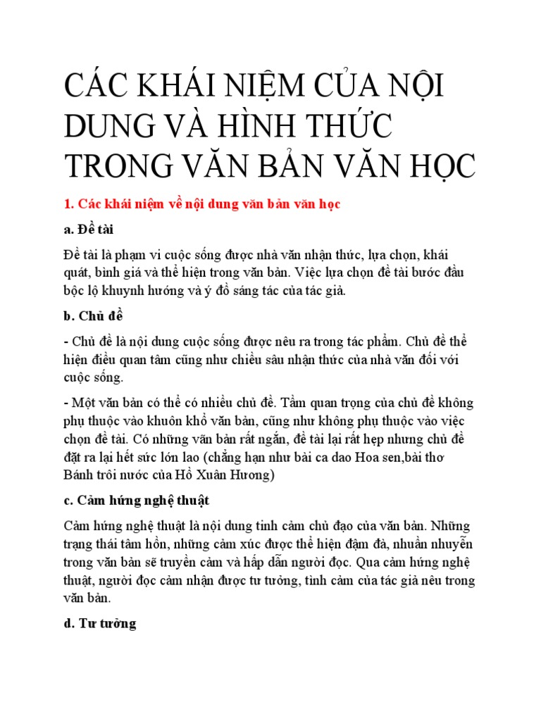Nội dung và Hình thức của Tác phẩm Văn học Gallery 1