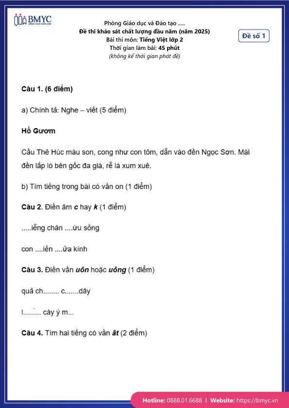 Kiểm Tra Chất Lượng Môn Tiếng Việt Lớp 2: Nội Dung, Hình Thức Và Cách Ôn Tập Hiệu Quả Gallery 1