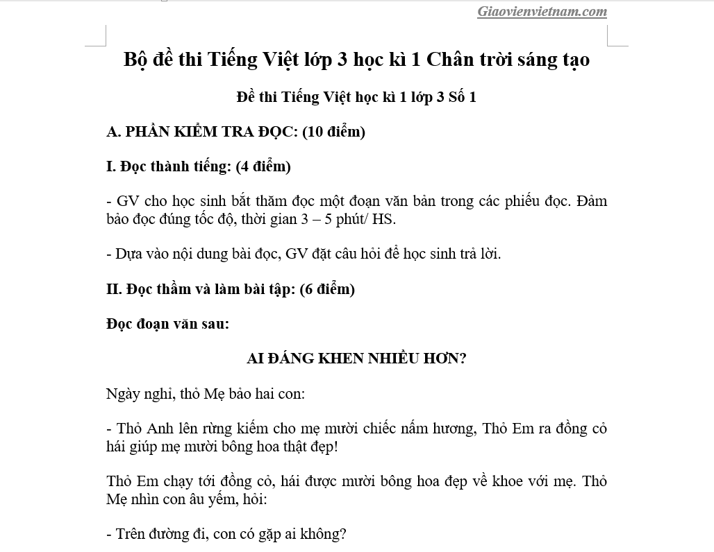 Đề Thi Tiếng Việt Lớp 3 Chân Trời Sáng Tạo: Tổng Hợp Kiến Thức & Luyện Tập Gallery 2