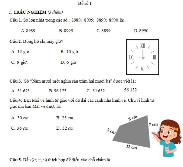 Đề Thi Toán Lớp 3 Học Kì 2 Kết Nối Tri Thức Gallery 2