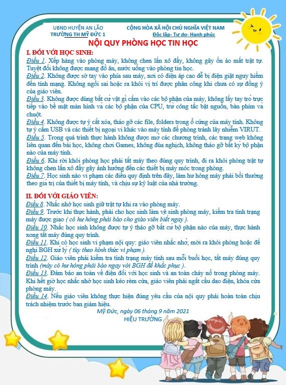 Nội Quy Phòng Tin Học
