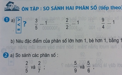 Ôn tập so sánh hai phân số
