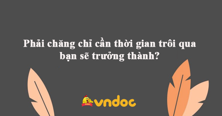 Chỉ cần thời gian trôi qua bạn sẽ trưởng thành?