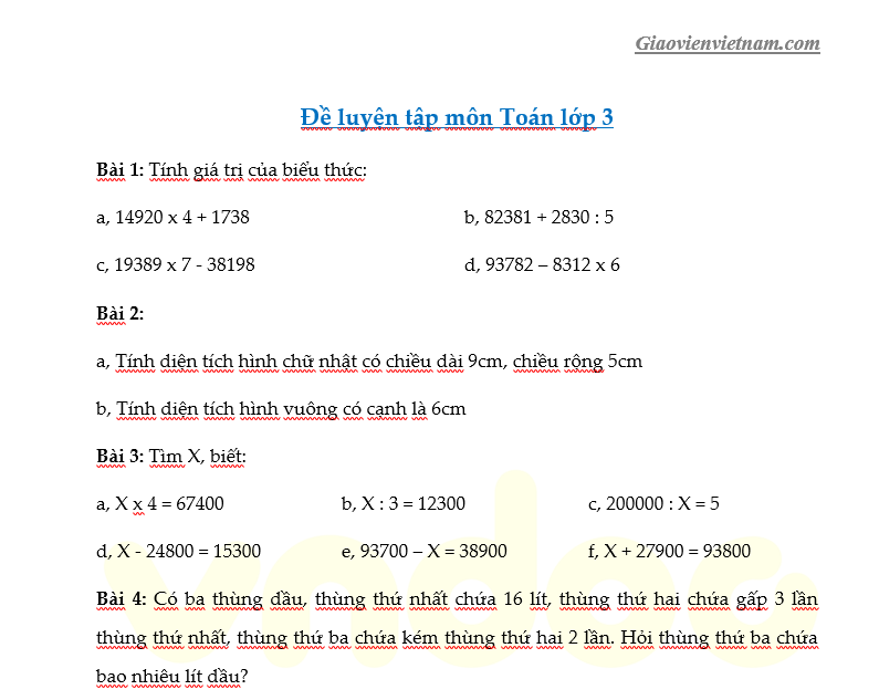 Bài tập toán ôn hè lớp 3 lên 4 Gallery 2