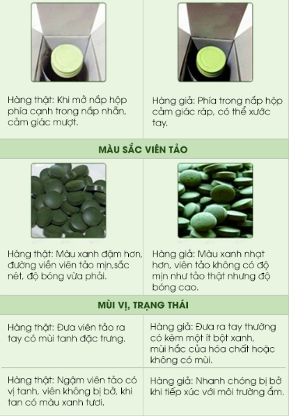 Phân biệt tảo xoắn thật giả - Hướng dẫn nhận biết tảo xoắn chất lượng