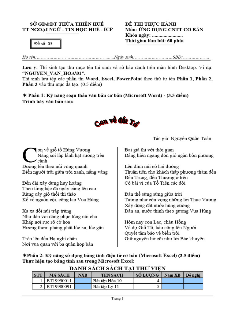 Cấu trúc đề thi Tin học cơ bản Gallery 1