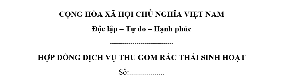 Mẫu Hợp Đồng Thu Gom Rác Thải Sinh Hoạt Gallery 2
