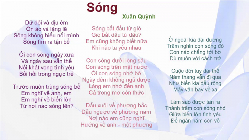 Phân tích 4 khổ đầu Sóng