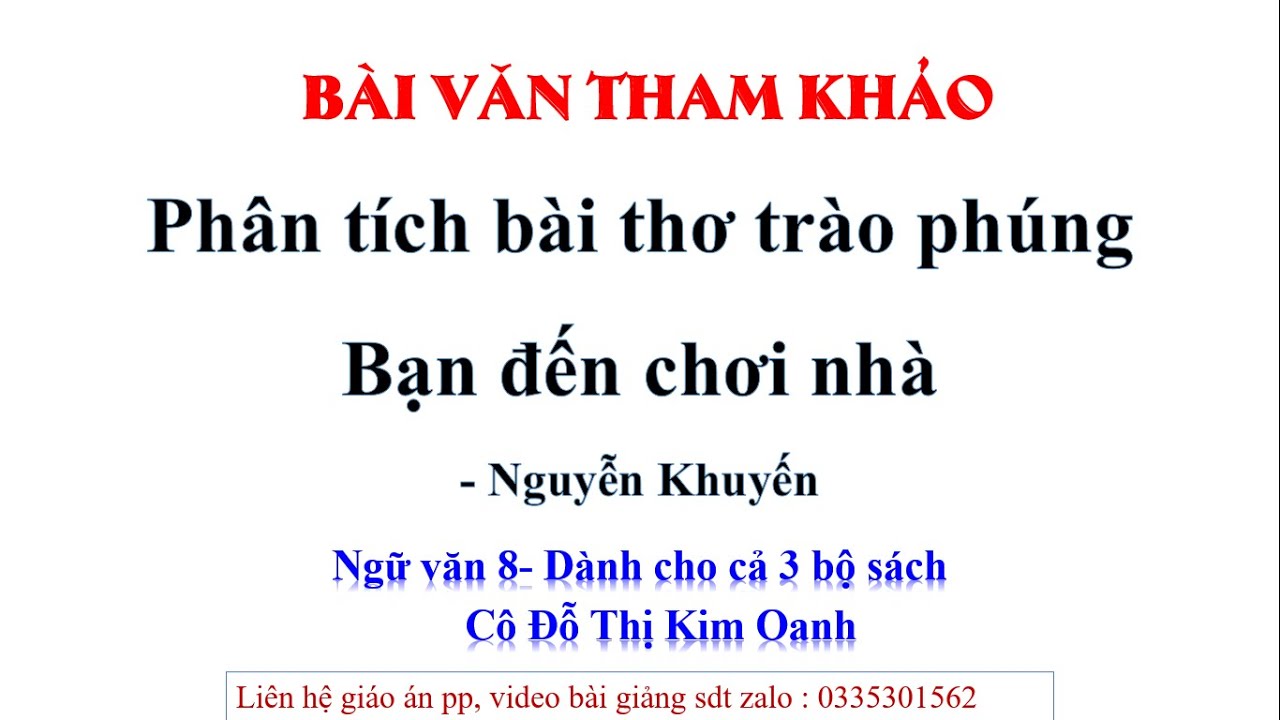 Phân tích bài thơ Bạn đến chơi nhà lớp 8