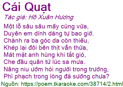 Bài thơ Cái Quạt của Hồ Xuân Hương Gallery 1