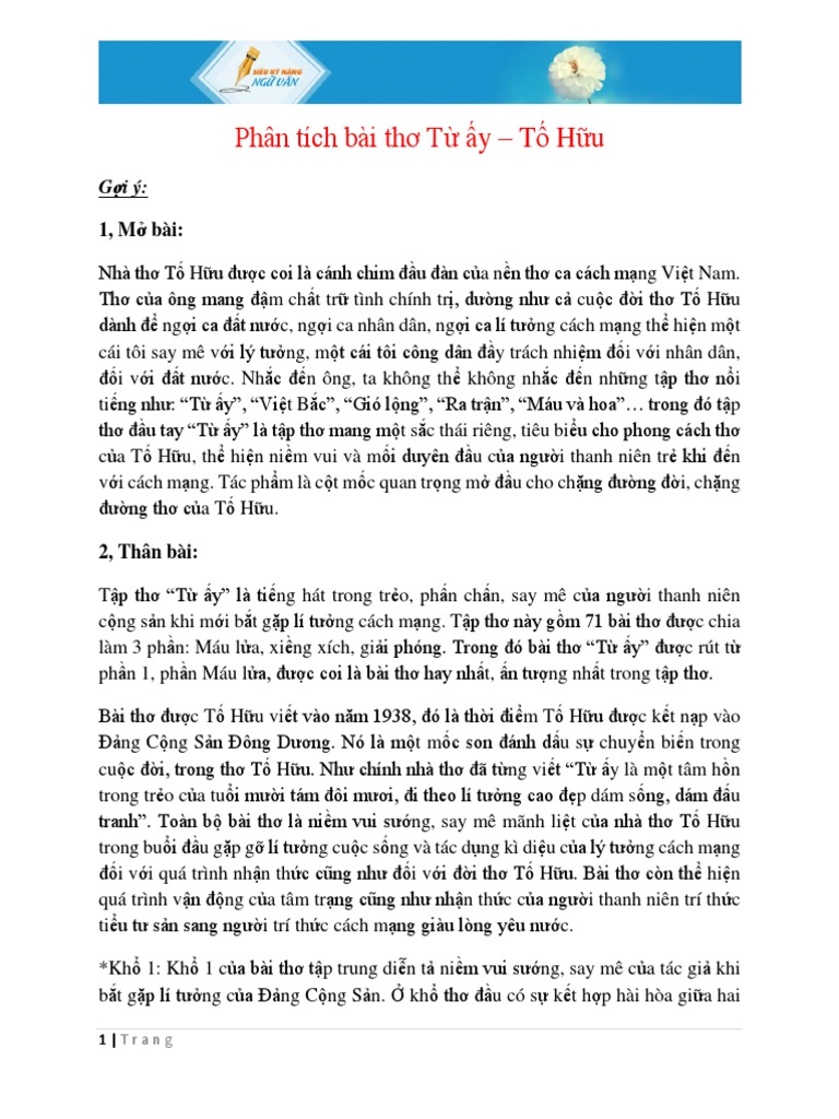 Từ Ấy - Bài Thơ Nổi Tiếng Của Tố Hữu Gallery 2