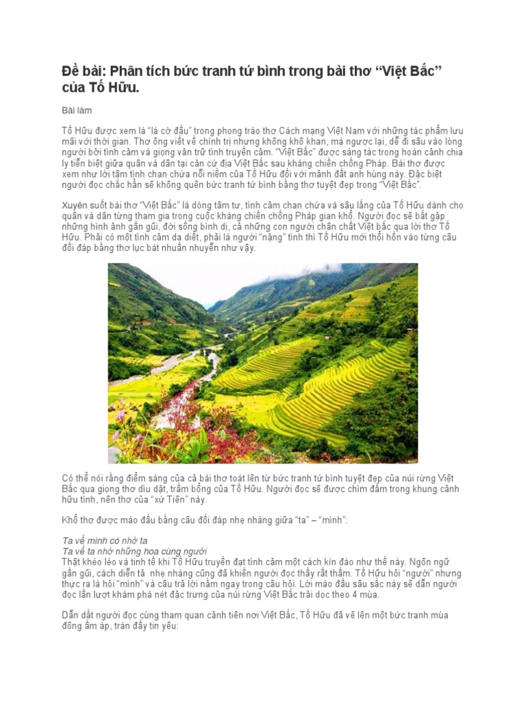 Phân tích bài thơ Việt Bắc bức tranh tứ bình Gallery 2