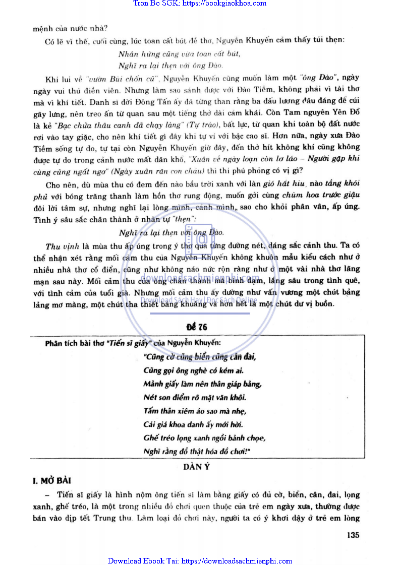Phân tích bài thơ Tiến sĩ giấy