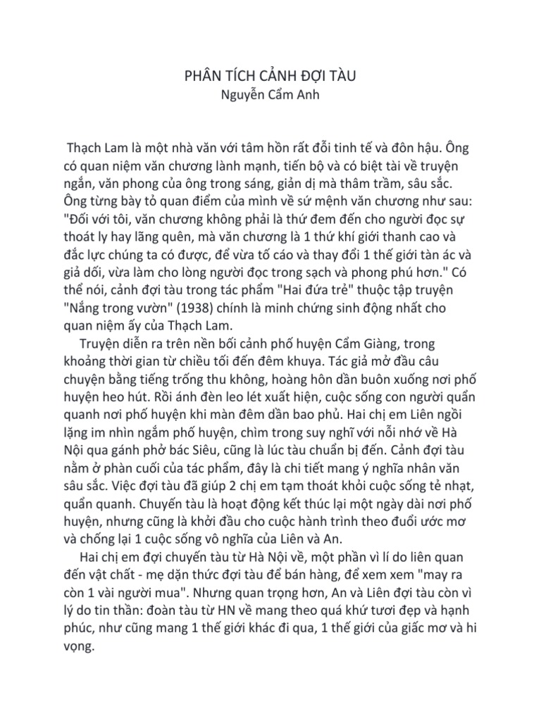 Phân tích cảnh đợi tàu: Tâm trạng, thời gian và không gian
