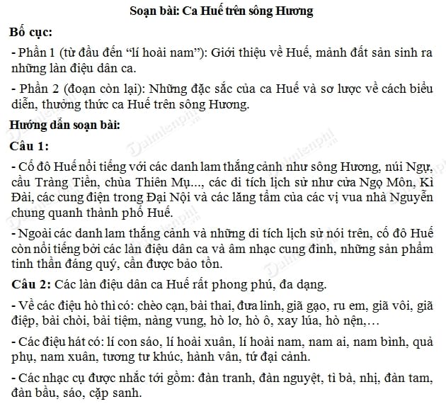 Soạn bài Ca Huế trên sông Hương Gallery 2