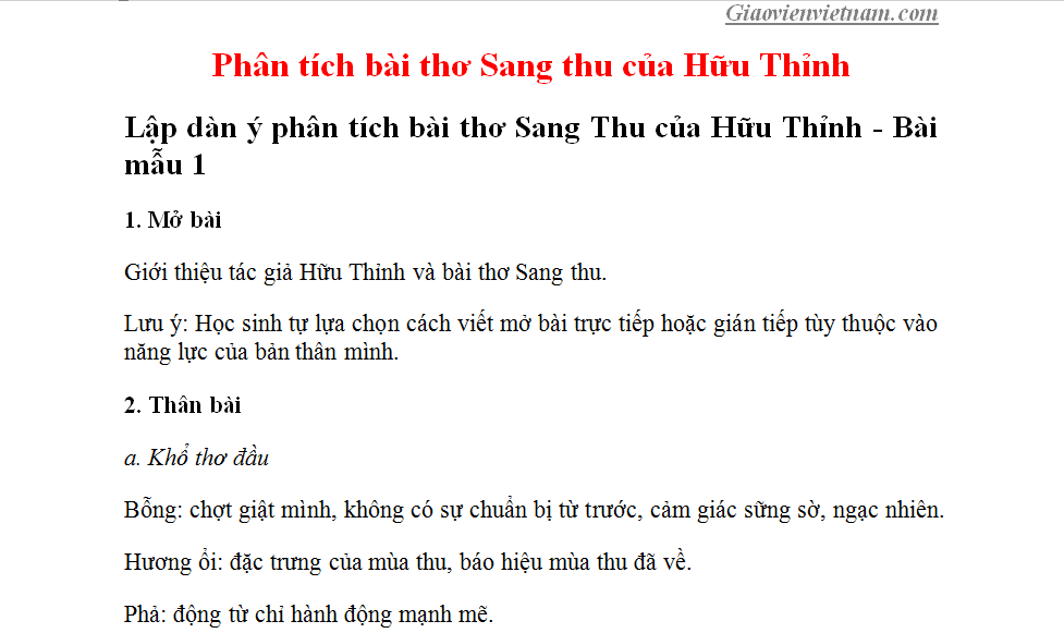 Phân tích bài thơ Sang Thu của Hữu Thỉnh Gallery 2