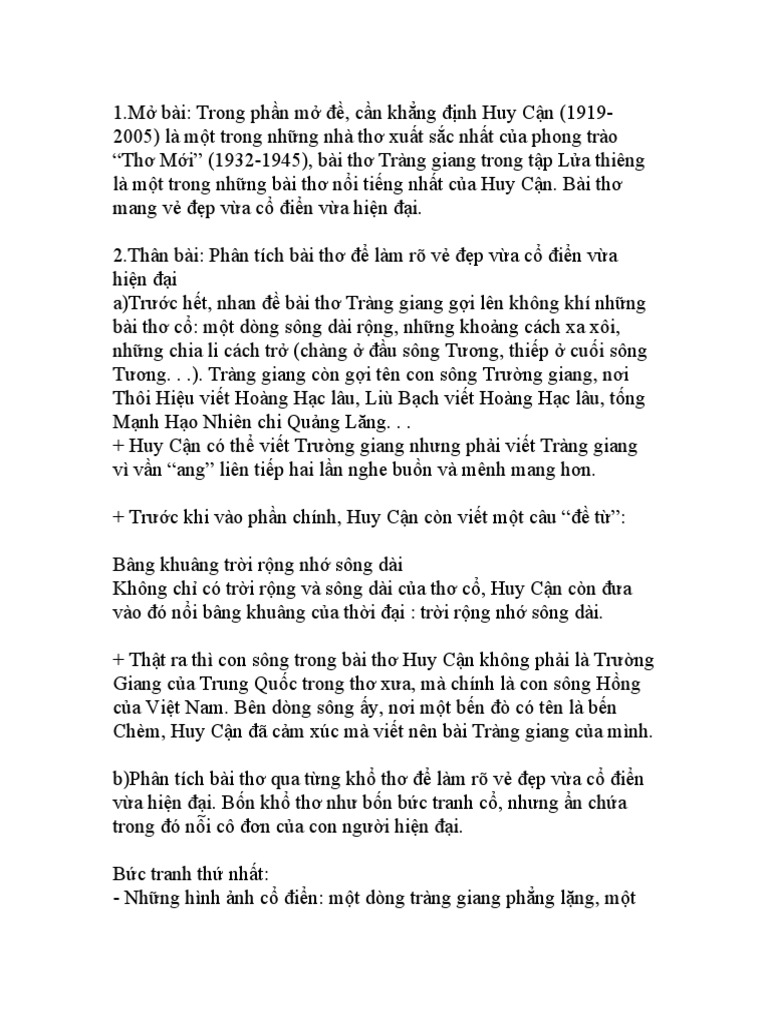 Phân tích chi tiết Tràng Giang Gallery 2